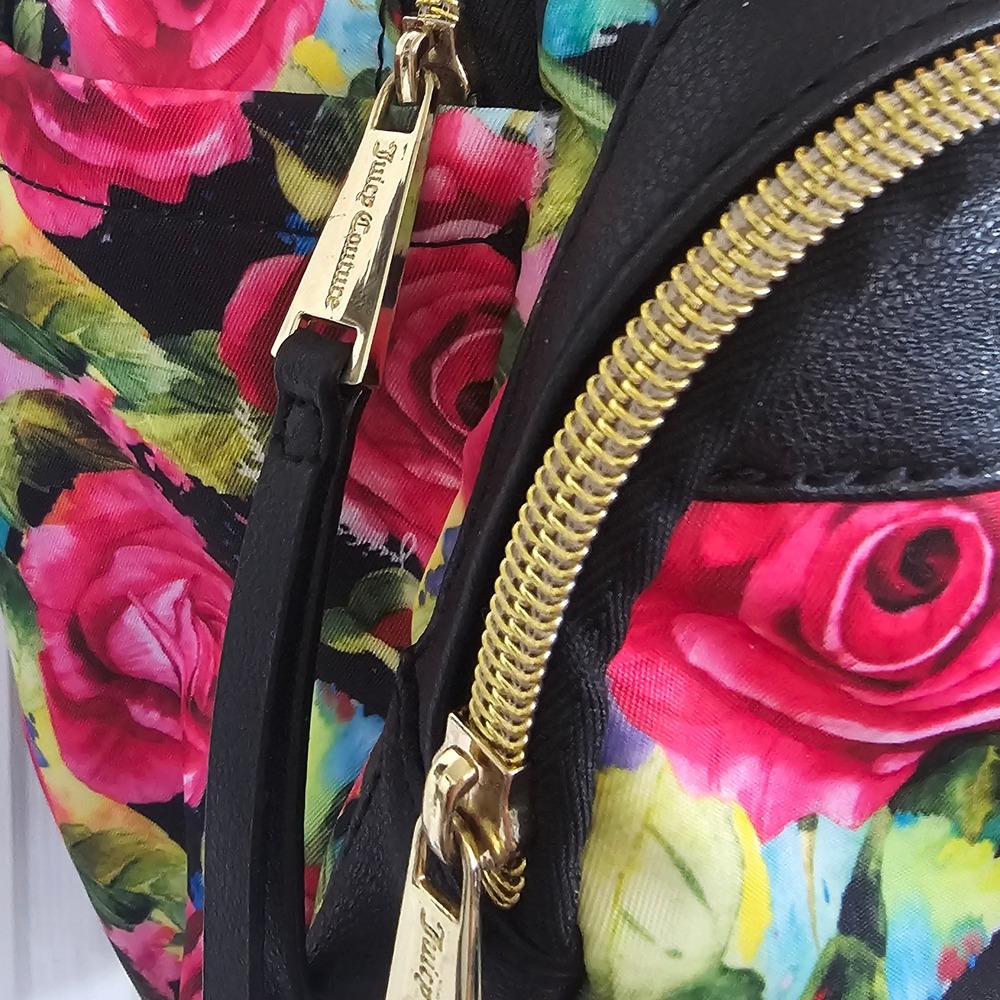 Juicy Couture Floral Roses Backpack Bookbag Gold Hardware Y2K Cute Pink School‎ - Picture 4 of 8